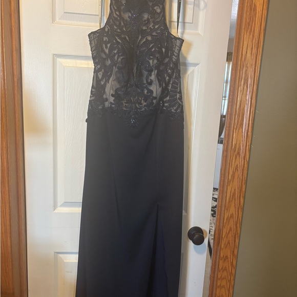 Rina diMontella Elegant Navy Blue Long Dress